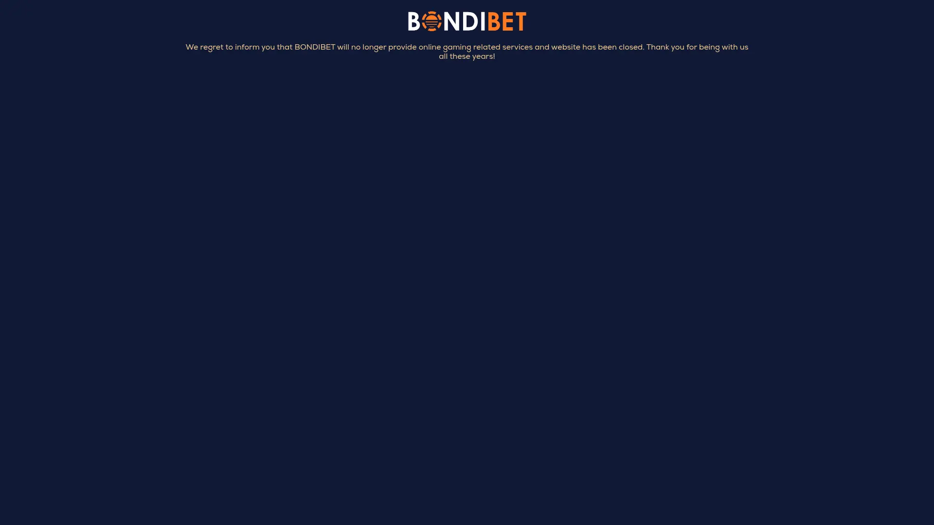 Bondibet Casino desktop website view